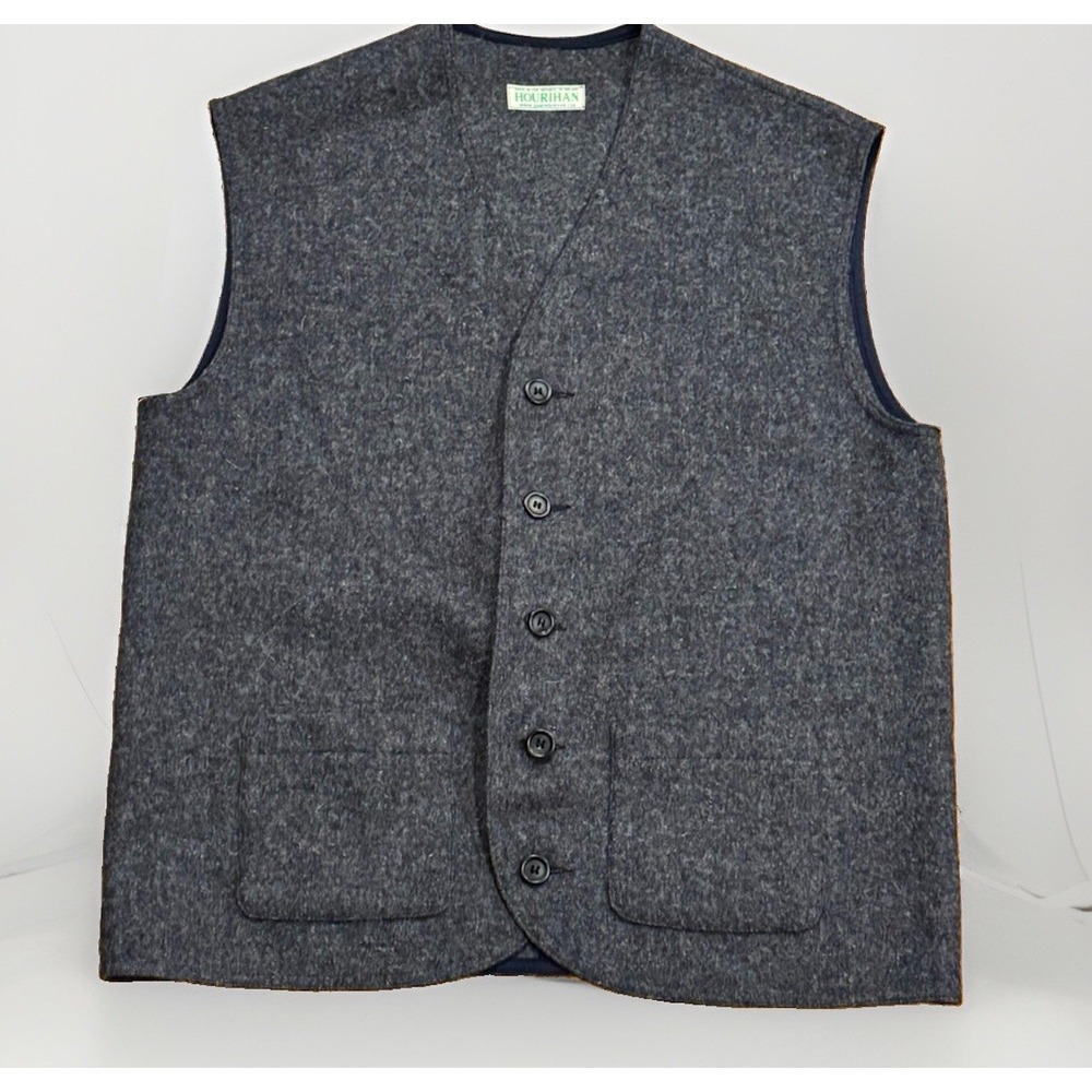 Jimmy Hourihan Donegal Tweed Vest Waistcoat M 100% Pure New Wool Blue